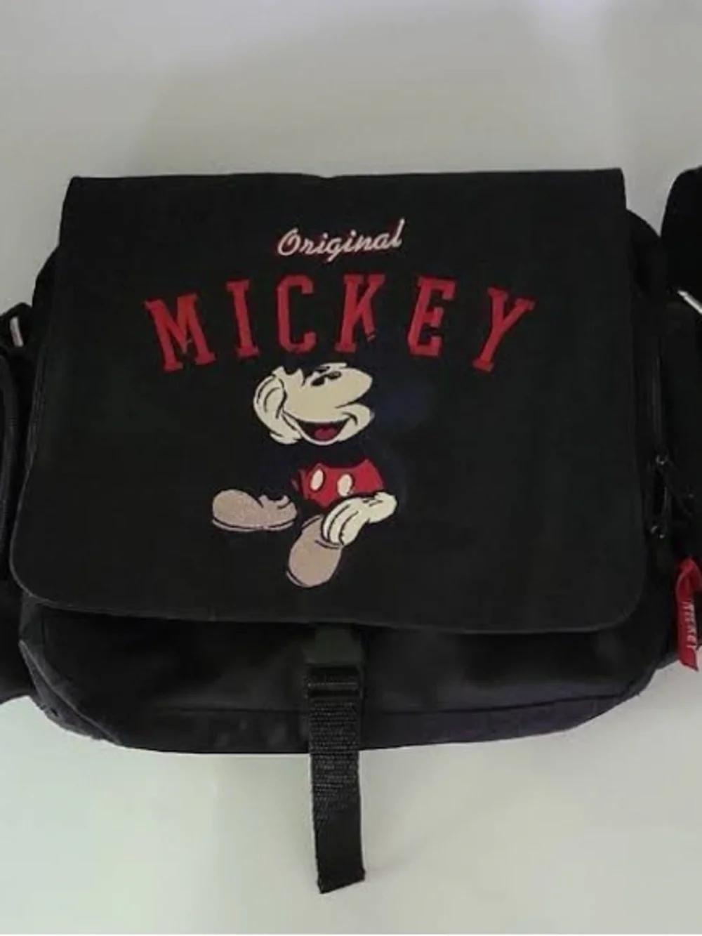 Disney Black Messenger Bag with Red Mickey Applique